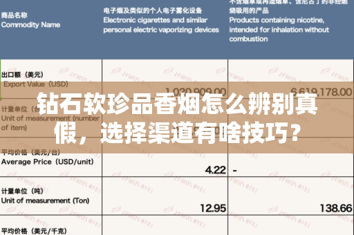 钻石软珍品香烟怎么辨别真假，选择渠道有啥技巧？